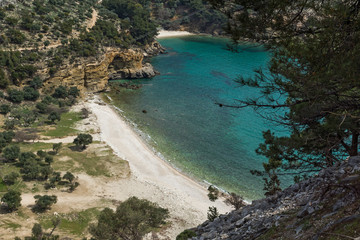 Naklejka na ściany i meble Seascape with Livadi beach, Thassos island, Greece