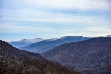 Icy mountain tops hills in Wv
