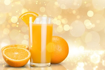 Orange juice and slices of orange on background © BillionPhotos.com
