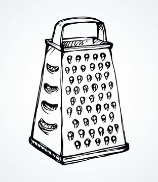 Hand drawn vector sketch illustration of grater  CanStock