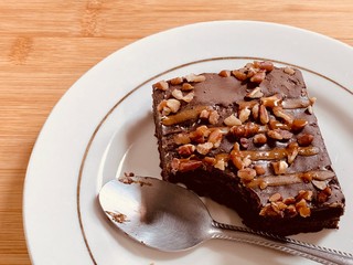 piece of chocolate cake brownie 