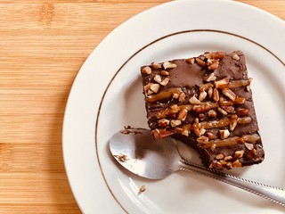 piece of chocolate cake brownie 
