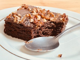 piece of chocolate cake brownie 