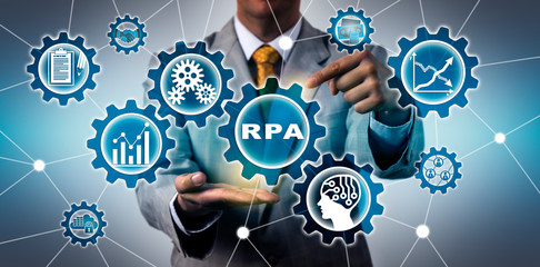 Torso Of IT Manager Activating RPA Application