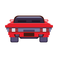 Videogame pixelated racing car frontview symbol