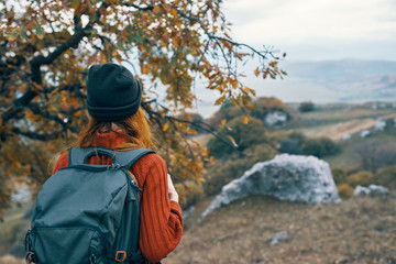 woman in winter forest