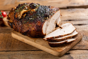 homemade ham baked in herbs