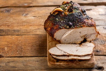 homemade ham baked in herbs