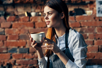 young woman with a glass of red wine