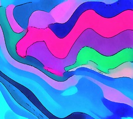 Abstract marble psychedelic background. Elegant, bright and fresh conceptual texture. Liquid in water swirl pattern. Oil backdrop in warm colors. Graphic painting beautiful design template. Watercolor