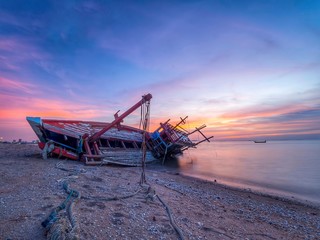 Sunrise view at the beach Chon Buri Thailand 