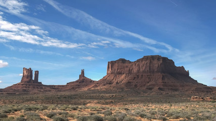 morning view of saddleback mesa at monument valley