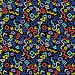 Seamless abstract geometric pattern. Fashion 80-90s. Hipster Memphis style.