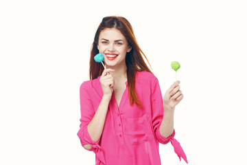 young woman with an apple