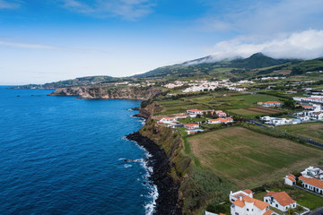 Top view of San Miguel island, Atlantica ocean, Azores, Portugal.