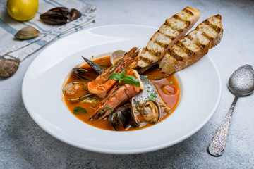 tomato fish soup with seafood