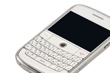 Old style smartphone phone on a white background.
