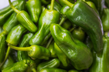 pile of Padron peppers for backgrounds