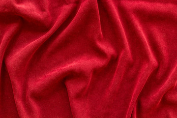 Obraz premium Pattern for blog with red fabric texture top view copyspace