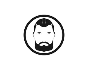 vintage barber shop logo vector icon template