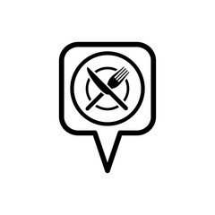Restaurant, fork, knife icon vector symbol illustration