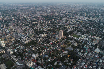 Fototapeta na wymiar Modern city office block building aerial view