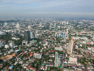 Aerial view office building in central of city