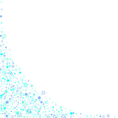 Blue, cyan, turquoise glitter stars confetti