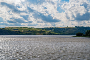 View of steppe and upper river Don in Russia. Beautiful summer landscape