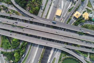 Aerial view intersection coty cross road