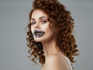 woman with beautiful skin looking at camera