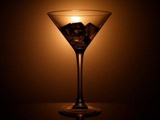 glass on black background