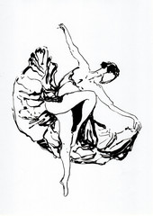 dancer hand drawn illustration,art design