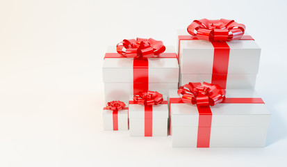 Obraz premium Gift box on white background illustration 3d rendering, Christmas, New Year