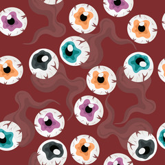 Seamless pattern with eyes. Halloween pattern. Vector template.