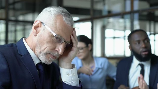 Boss tired of inexperienced employees justifying for failed contract, bankruptcy