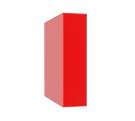 3d red letter I collection on white background
