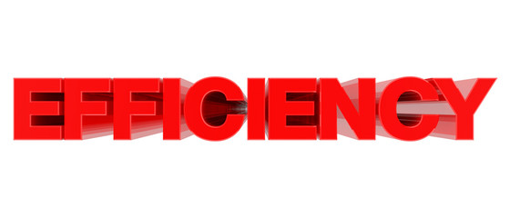 EFFICIENCY word on white background 3d rendering