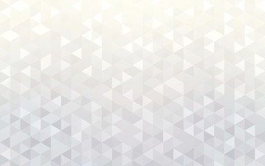 Pearl white shiny geometric wallpaper. Light crystal shapes pattern.
