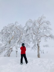 man and woman in winter