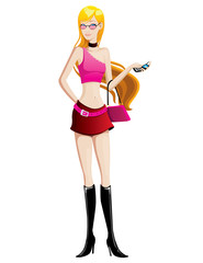 young woman trendy fashion