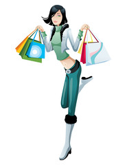 young woman trendy fashion