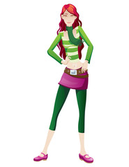 young woman trendy fashion