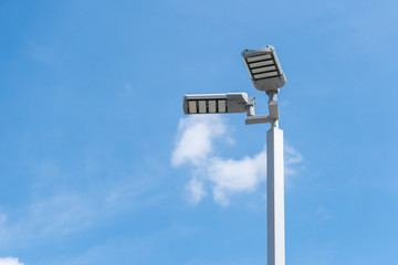 Street light with blue sky.