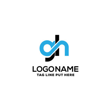 gh letter logo design template
