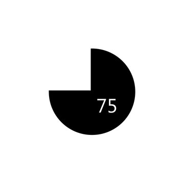 Seventy Five Percentage Circle Icon, 75 Percent