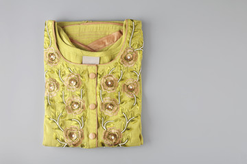 Indian traditional kurti with flower design pattern