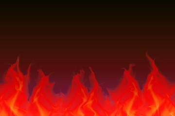 Illustration of flame. black background.  炎のイラスト　黒背景	