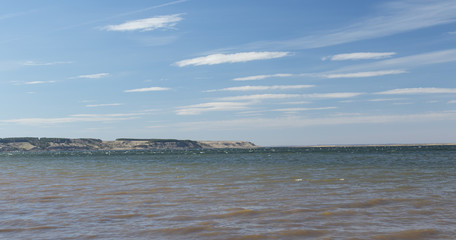 Spring lake on a windy day
