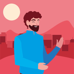 man character portrait city urban background